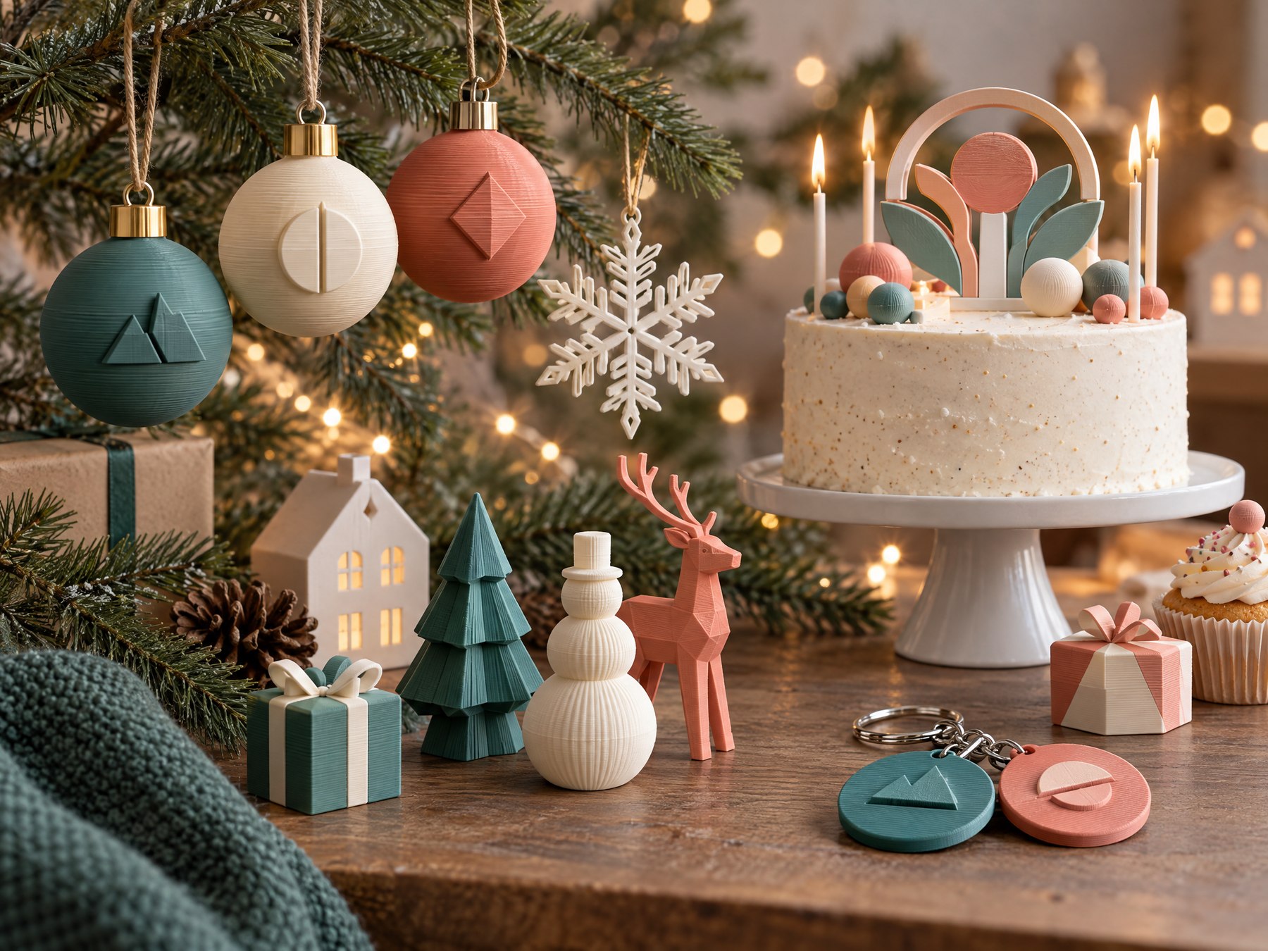 Personalised Christmas tree ornaments and birthday decorations · Enfeites de Natal e decoração de aniversário personalizados